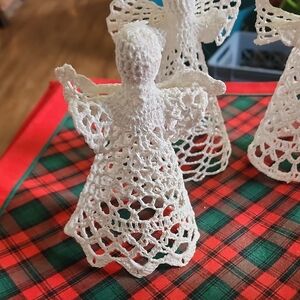 Handcrafted White Crochet Angel Figurine
